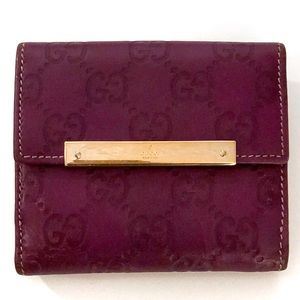 Gucci Guccisima Double Snap Fold Wallet Authentic
